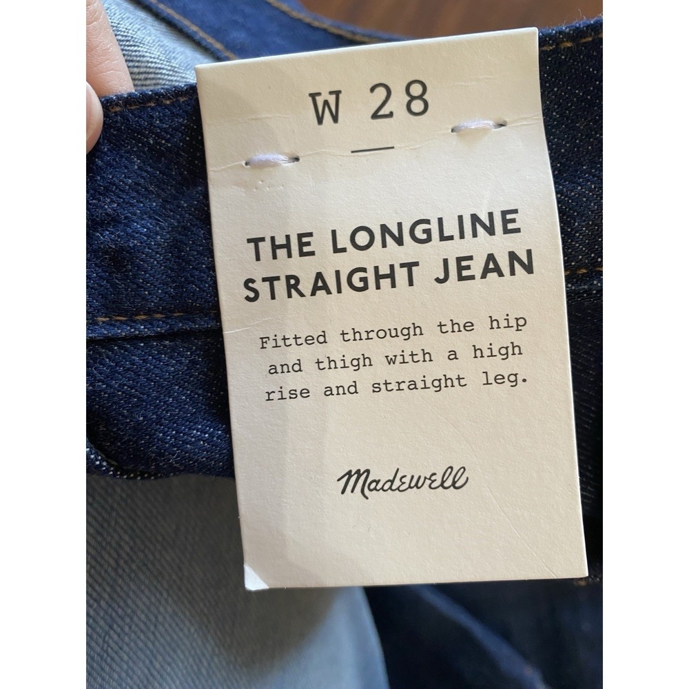 Madewell NWT The Longline Straight Jean Rinse Wash Rigid Size W 28 - Picture 13 of 15